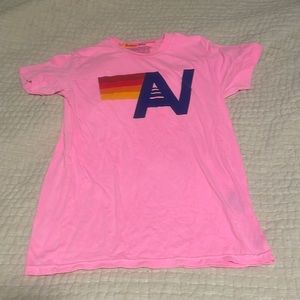 pink aviator nation oversized logo shirt